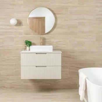 Travertino Beige Stone Effect Matt Porcelain Wall & Floor Tile