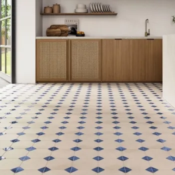 Dover Ivory Terracotta Effect Blue Matt Porcelain Tile