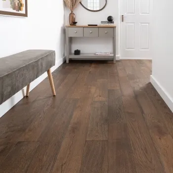 Delamere Dark Smoked Brushed Oak Engineered Wood Flooring 13x150mm Oiled