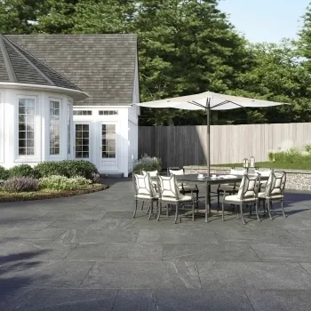 Bellevue Graphite Stone Effect Large Outdoor Porcelain Slab Tile