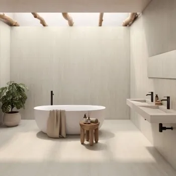 Roca Serena Vein Cut Bone Travertine Effect Matt Porcelain Tile