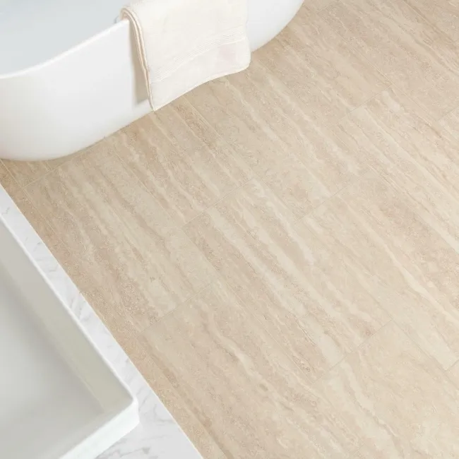 Travertino Beige Stone Effect Matt Porcelain Wall & Floor Tile