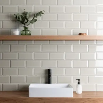 Metro Retro Bevelled Mint Green Gloss Wall Tile