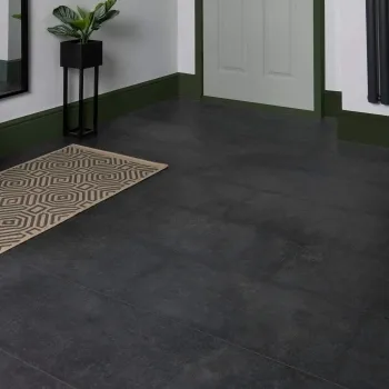 Concrete Effect Anthracite Tile Luxury Click Vinyl Flooring 5mm