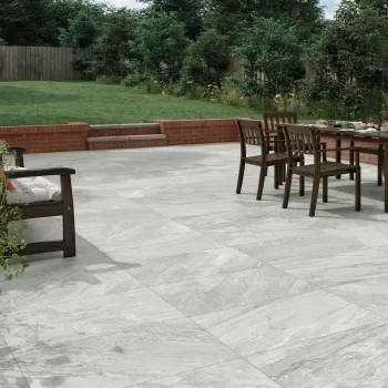 Icarus Grey Stone Effect Large Outdoor Porcelain Slab Tile