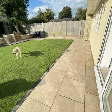 Portman Beige Stone Effect Matt Porcelain Outdoor Slab Tile