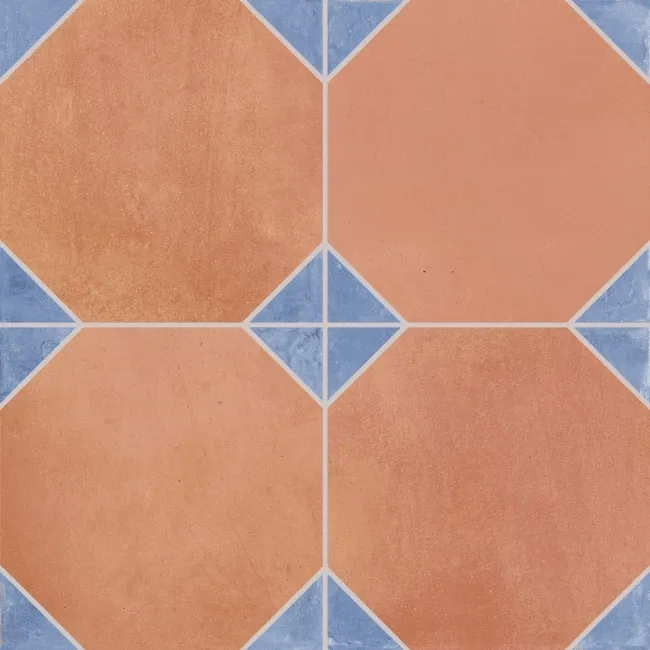 Dover Terracotta Effect Blue Matt Porcelain Tile