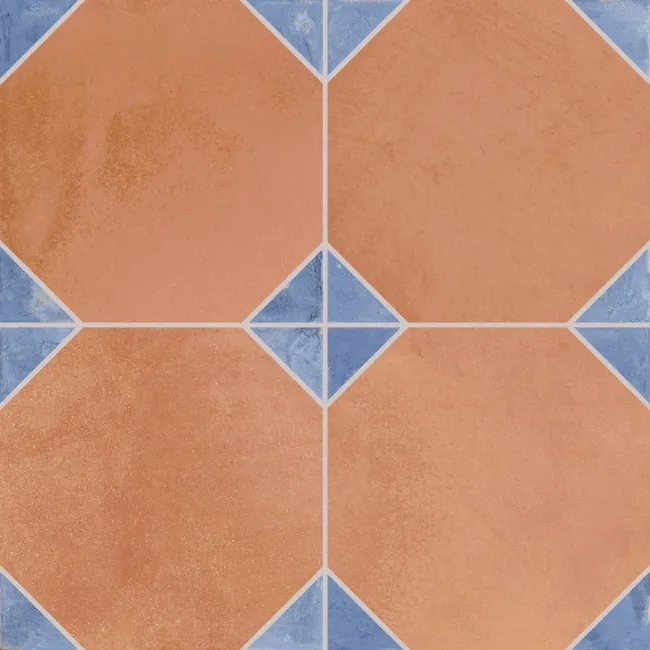 Dover Terracotta Effect Blue Matt Porcelain Tile