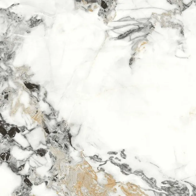 Detroit White Marble Effect Polished Porcelain Floor Tile
