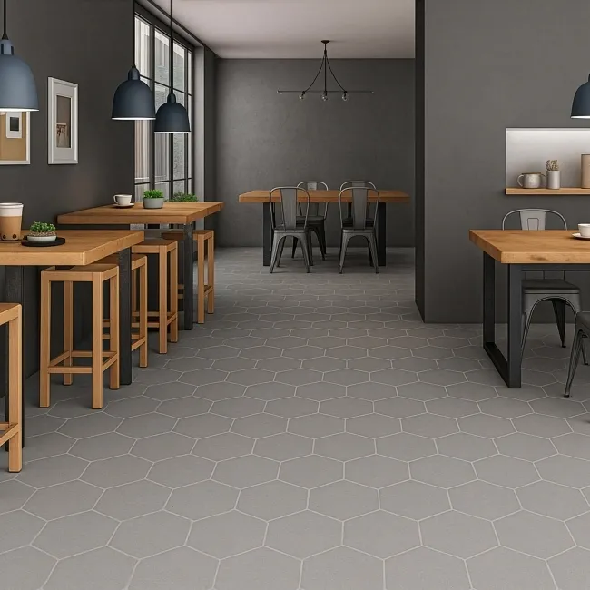 Antic Hexagon Grey Stone Effect Matt Porcelain Tile
