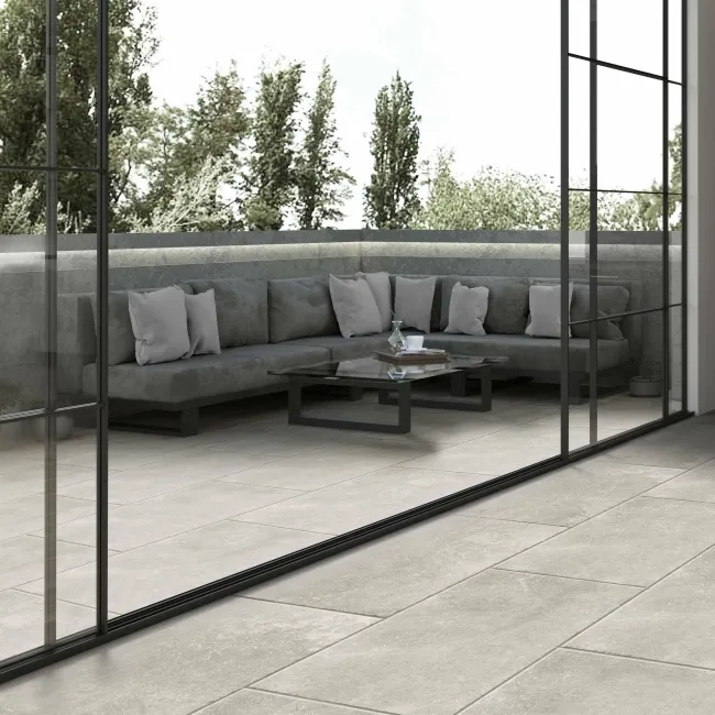 Imperial Grey Chiseled Edge Stone Effect Italian Porcelain Outdoor Slab