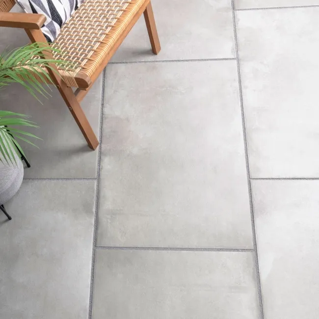 Kingsbury Grey Rustic Edge Stone Effect Porcelain Outdoor Slab