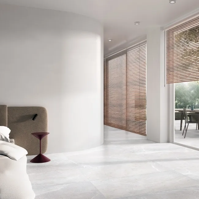 Lucca White Anti Slip Matt Stone Effect Porcelain Wall and Floor Tile