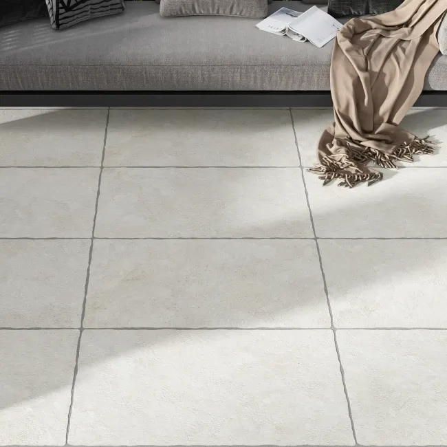 Mineral White Rustic Edge Stone Effect Porcelain Outdoor Slab