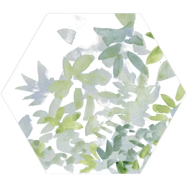 Oasis Floral Patterned Hexagon Matt Porcelain Wall and Floor Tile