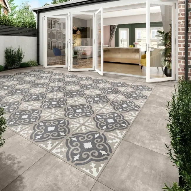 Porto Decor Grey Concrete Effect Matt Porcelain Outdoor Slab Tile