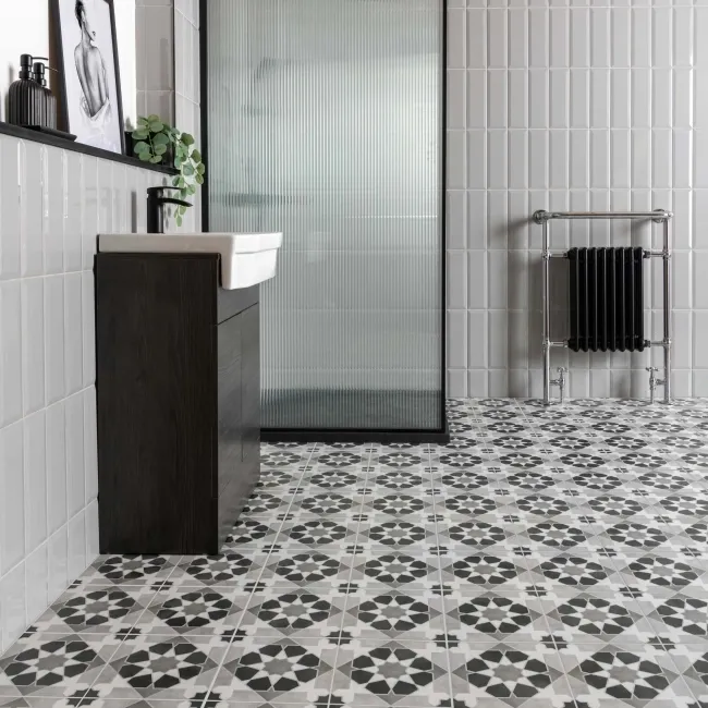 Rabat Black Pattern Matt Ceramic Floor Tile