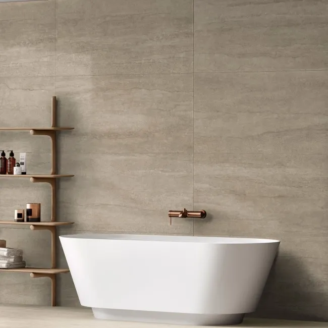 Roca Serena Vein Cut Moka Travertine Effect Matt Porcelain Tile