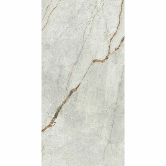 The Room Grey Marble Effect Polished Porcelain Wall and Floor Tile