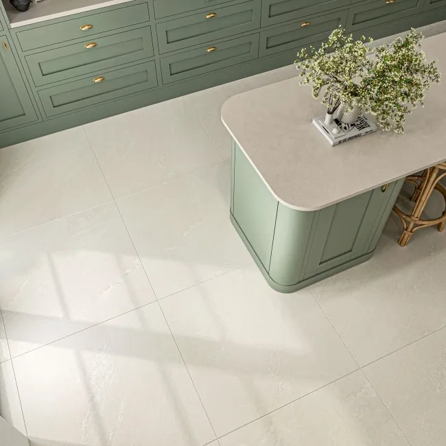 Tulum White Stone Effect Structured Matt Porcelain Tile