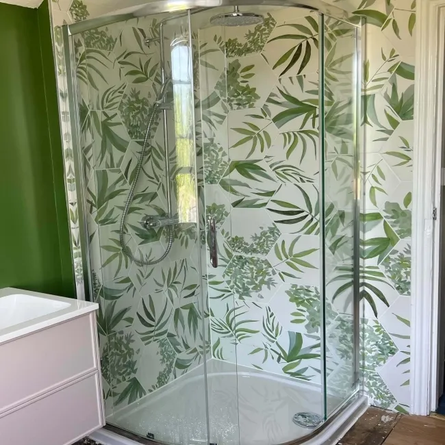 Oasis Floral Patterned Hexagon Matt Porcelain Wall and Floor Tile