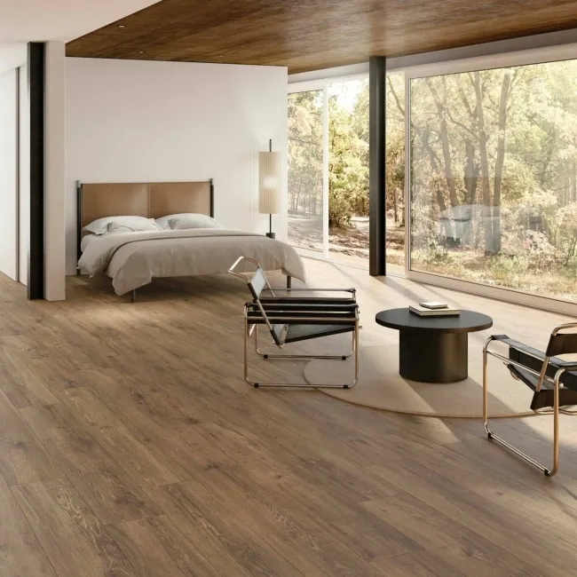 Verbier Dark Brown Large Wood Effect Anti-Slip Matt Porcelain Floor Tile
