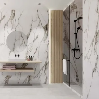 Fantasy Calacatta Taupe Polished Marble Effect