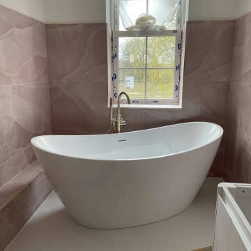 Onyx Marble Effect Rose Pink Polished Porcelain Wall and Floor Tile