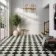 Marble Chess Effect Black & White Matt Porcelain Tile