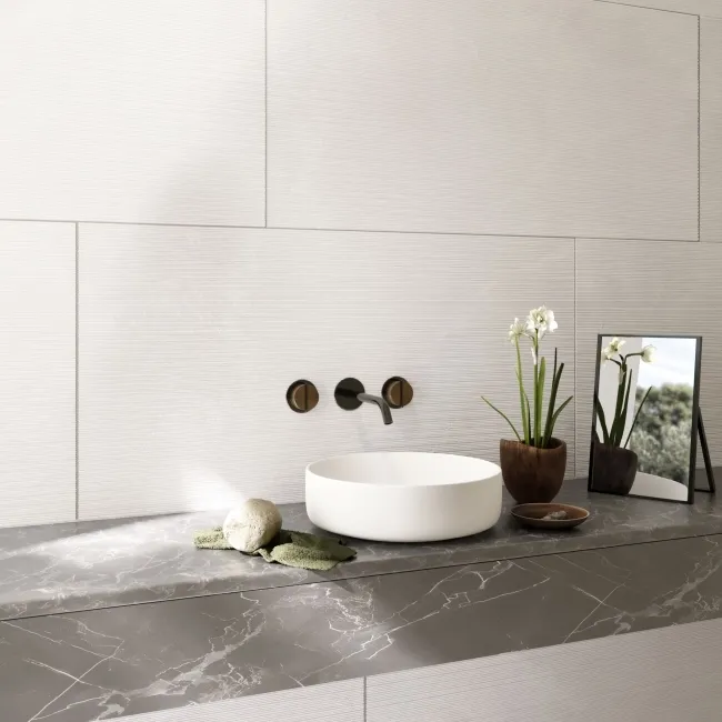Precious White Linea Decor Onyx Marble Effect Matt Porcelain Tile