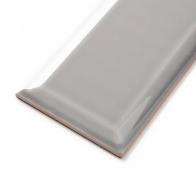 Metro Retro Bevelled Smokey Grey Gloss Wall Tile