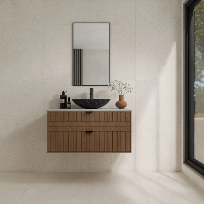 Everlast White Concrete Effect Matt Porcelain Wall & Floor Tile