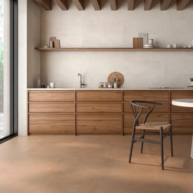 Terracotta Dark Ivory Concrete Effect Matt Anti Slip Porcelain Tile