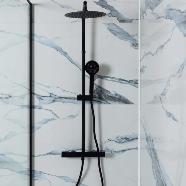 Calacatta Blue Marble Effect Polished Porcelain Wall and Floor Tile