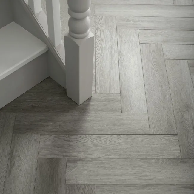 Chason Rock Grey Herringbone Luxury Click Vinyl Flooring 5mm
