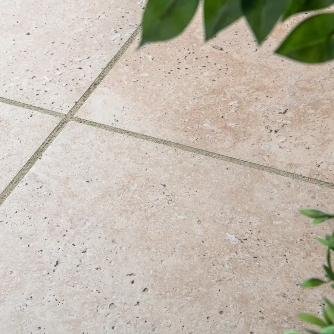 Classic Beige Travertine Effect Matt Porcelain Outdoor Slab Tile
