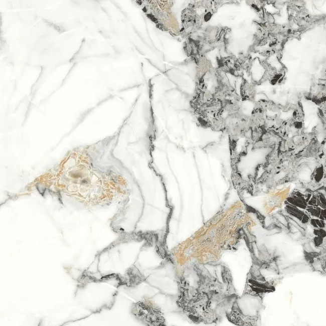 Detroit White Marble Effect Polished Porcelain Floor Tile