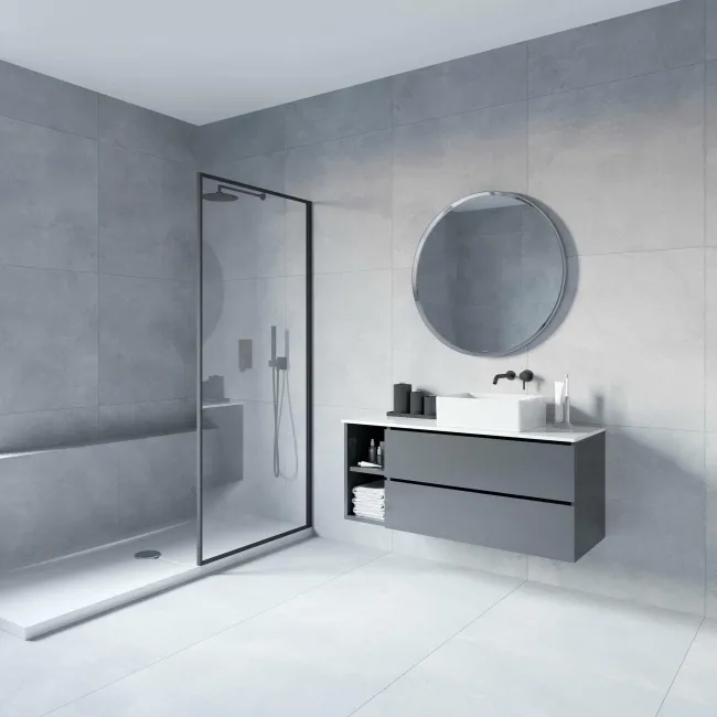 Elconi Light Grey Large Concrete Effect Matt Porcelain Floor Tile