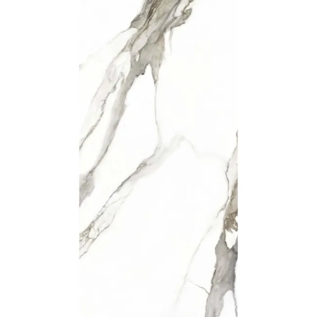 Fantasy Calacatta Taupe Polished Marble Effect Porcelain Wall and Floor Tile