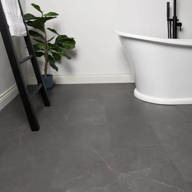 Galicia Anthracite Marble Tile Luxury Click Vinyl Flooring 5mm