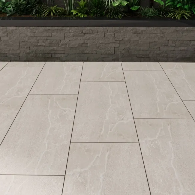 Kansas Beige Marble Effect Matt Porcelain Large Outdoor Slab Tile