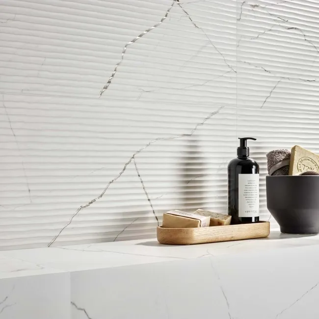 Roca Lincoln Decor White Marble Effect Matt Porcelain Wall Tile