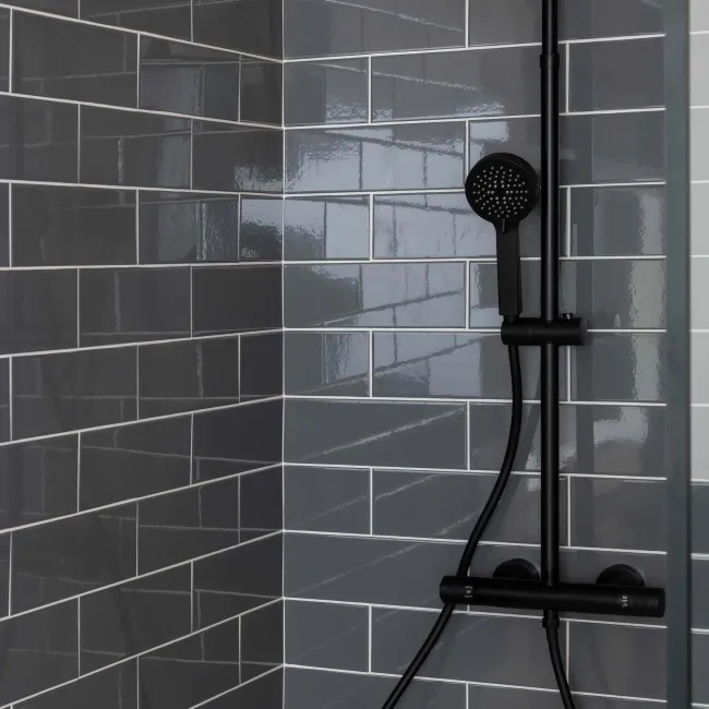 Linear Dark Grey Gloss Wall Tiles