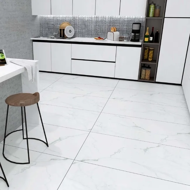 Carrera White Marble Effect Rectified Matt Porcelain Wall and Floor Tile