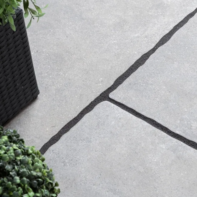 Mineral Dark Grey Rustic Edge Stone Effect Porcelain Outdoor Slab