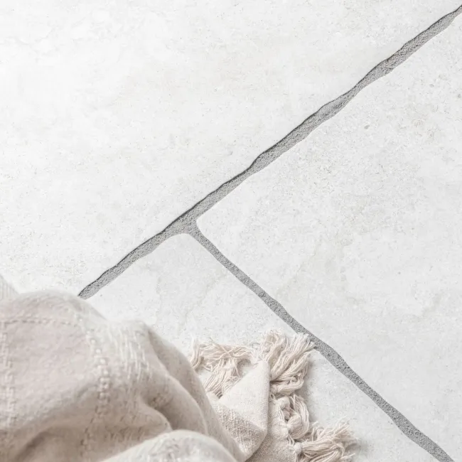 Mineral White Rustic Edge Stone Effect Porcelain Outdoor Slab