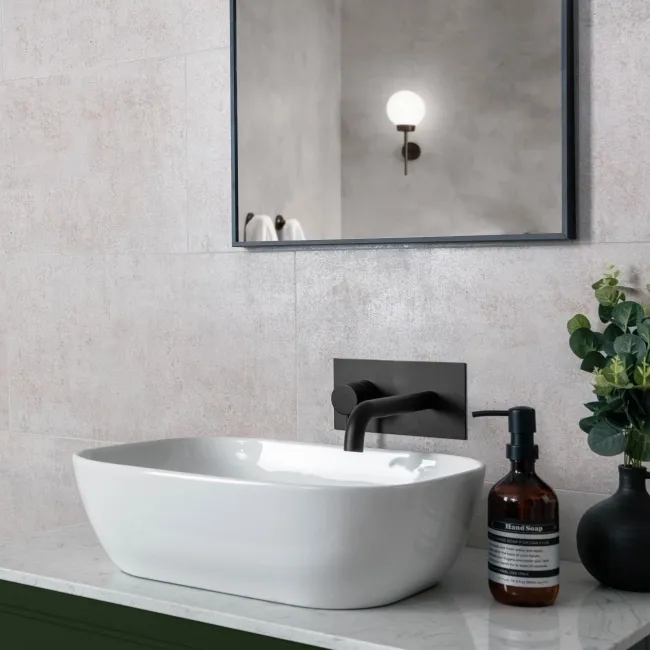 Oxide Light Grey Concrete Effect Matt Ceramic Wall Tile