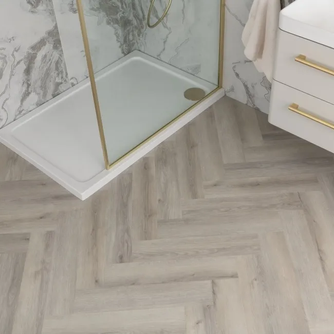 Paris Grey Oak Herringbone Luxury Click Vinyl Flooring 5mm