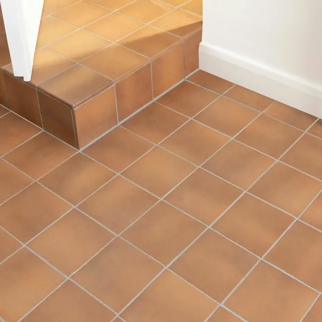 Quarry Brown Charred Effect Natural Clay RE Round Edge Matt Floor Tile