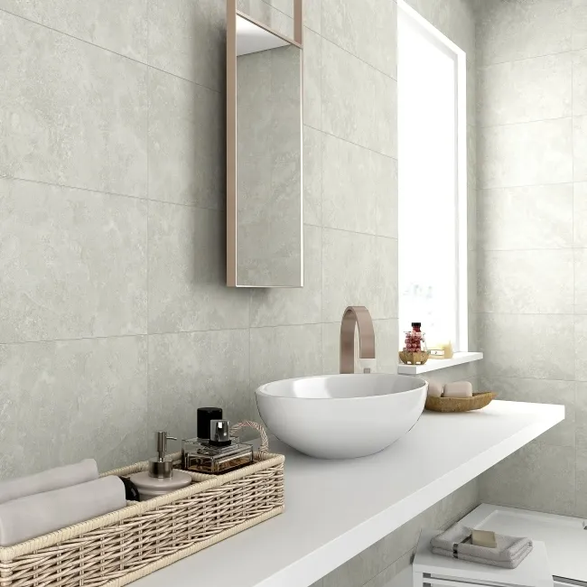 Rapolano Grey Travertine Effect Matt Ceramic Wall Tile